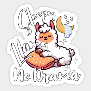 Llama Drama - Sleepy Cute Llama No Drama Sticker